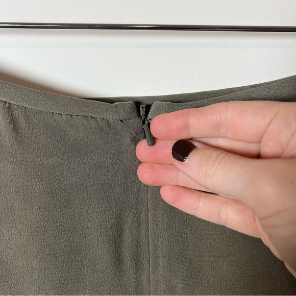 NWT Evan-Picone 1980-90s Pure 100% Silk Pencil Midi Skirt – Greenish Taupe 👡 - Picture 8 of 10